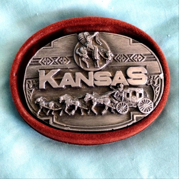 Vintage Kansas Belt Buckle - Picture 1 of 5